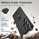 Threehundred Case for Samsung Galaxy S25 Ultra 6.9", Cute Aesthetic Design Black Translucent Frosted Matte Soft Bumper & Hard Back Protective Phone Case with Camera Protection - Mic