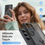 Threehundred Case for Samsung Galaxy S25 Ultra 6.9", Cute Aesthetic Design Black Translucent Frosted Matte Soft Bumper & Hard Back Protective Phone Case with Camera Protection - Mic