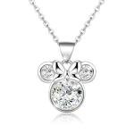 Disney Mouse Bow Necklace in Sterling Silver