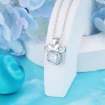 Disney Mouse Bow Necklace in Sterling Silver