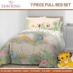 Jay Franco Kids Comforter Set Includes Sheets and Pillow Covers - Soft and Cozy Bed Set for Stylish Room Decor, Multi - Lion King, 7 Piece Full Size Bedding