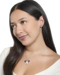 Disney Minnie Mouse Necklace and Stud Earrings for Women Official License, Fashion Jewelry Set with Red Chain and Enamel