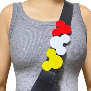 SAMARKAND Mouse Head Belt and Bag Charm 3PCS - Mickey Bag Clip (Red, Yellow & White)