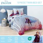 Disney Frozen 2 Forest Spirit 5 Piece Twin Bed Set - Includes Reversible Comforter & Sheet Set - Bedding Features Elsa & Anna - Super Soft Fade Resistant Microfiber - (Official Disney Product)