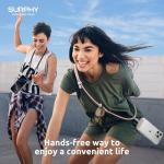 SURPHY Phone Lanyard for Cellphone Case, Phone Strap Crossbody with 2 Pack Tether Tab, Premium Metal Buckles, Cellphone Lanyard Crossbody for Women and Men, Pink & Purple