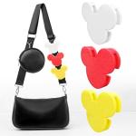 SAMARKAND Mouse Head Belt and Bag Charm 3PCS - Mickey Bag Clip (Red, Yellow & White)