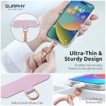 SURPHY Phone Lanyard for Cellphone Case, Phone Strap Crossbody with 2 Pack Tether Tab, Premium Metal Buckles, Cellphone Lanyard Crossbody for Women and Men, Pink & Purple