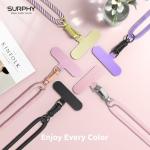 SURPHY Phone Lanyard for Cellphone Case, Phone Strap Crossbody with 2 Pack Tether Tab, Premium Metal Buckles, Cellphone Lanyard Crossbody for Women and Men, Pink & Purple