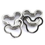 Lind Kitchen 30PCS Mickey Mouse Shape Key Rings, Crafts DIY Keychain Metal Key Rings for Home Car Office Organization, Arts Crafts Projects (Nickel)