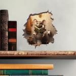 Mouse Sitting on Toilet in Mouse Hole Decal - Mouse Hole Sticker with 3D Effect - Funny Gift - Potty Training Gift Idea