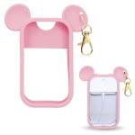 CKONXE Mouse Design Silicone Case Compatible with Touchland Hand Sanitizer Spray 1 fl oz, Silicone Protective Case Holder with Keychain for Power Mist and Glow Mist, Pink