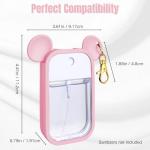 CKONXE Mouse Design Silicone Case Compatible with Touchland Hand Sanitizer Spray 1 fl oz, Silicone Protective Case Holder with Keychain for Power Mist and Glow Mist, Pink