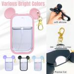 CKONXE Mouse Design Silicone Case Compatible with Touchland Hand Sanitizer Spray 1 fl oz, Silicone Protective Case Holder with Keychain for Power Mist and Glow Mist, Pink