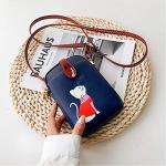 Small Crossbody Phone Bag for Women Leather Cute Cat Cellphone Purse Shoulder Bags PU Wallet (Navy Blue)