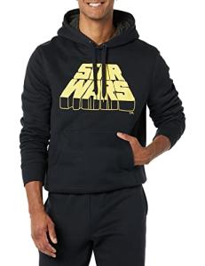 Amazon Essentials Disney | Marvel | Star Wars Men's Sherpa-Lined Hooded Pullover Sweatshirt, Star Wars Logo, X-Small