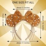 zhezesmila Mouse Ears Pearl Headband Mouse Hair Bow Headband for Women Hair Band Jewelry Accessory for Princess Costume Holiday Park Travel