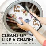 Disney Dish Drying Mats for Kitchen Counter (2 Pack) – 16" x 18" Absorbent Kitchen Drying Mats for Dishes – Mickey & Minnie, Winnie the Pooh, & Stitch Dish Mats