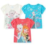 Disney Frozen Little Girls T-Shirt Pack, Off White/Turq/Coral