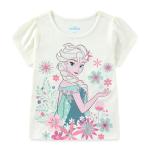Disney Frozen Little Girls T-Shirt Pack, Off White/Turq/Coral