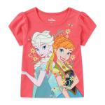 Disney Frozen Little Girls T-Shirt Pack, Off White/Turq/Coral