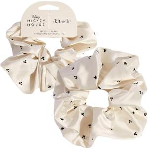 Mickey & Minnie Rhinestone Scrunchie in Cream