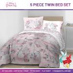 Jay Franco Kids Comforter Set Includes Sheets and Pillow Covers - Soft and Cozy Bed Set for Stylish Room Decor, Pink - Disney Princess, 5 Piece Twin Bedding