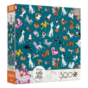 Ceaco - Disney Cats and Dogs - Pets Collage - 300 Piece Puzzle for Adults - Challenging and Perfect for Game Nights - Finished Puzzle Size 21.25 x 15