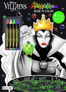 Disney Villains 48-Page Bright Idea Coloring Book with Neon Crayons 43249 Bendon
