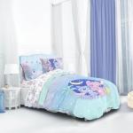 Jay Franco Disney Lilo and Stitch Full Size Comforter Set - 7 Piece Floral Bedding Includes Sheet Set & Pillow Covers Features Angel - Super Soft Purple & Teal Stars Kids Bedding