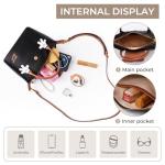 MINISO Disney Mickey Mouse Small Crossbody Bag, Handbags Purses with Adjustable Strap for Women, Ladies Shoulder Totes Bag with Zipper Pockets for Phone Wallet Keys