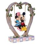 Enesco Disney Traditions by Jim Shore Mickey and Minnie Mouse on Heart Swing Figurine, 9 Inch, Multicolor