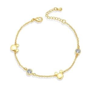 Marsgoo Mouse Bracelet Cubic Zirconia Adjustable Chain Hand Wrist Bracelets Cute Jewelry Gifts for Women (Gold)