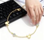 Marsgoo Mouse Bracelet Cubic Zirconia Adjustable Chain Hand Wrist Bracelets Cute Jewelry Gifts for Women (Gold)