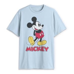 Men's Mickey & Friends Mickey Stance T-Shirt - Light Blue: Classic - X Large