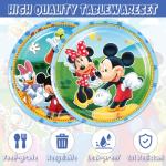 40pcs Mickey Party Supplies include 20 plates, 20 napkins for Mickey birthday party decoration