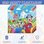 40pcs Mickey Party Supplies include 20 plates, 20 napkins for Mickey birthday party decoration