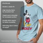 Men's Mickey & Friends Mickey Stance T-Shirt - Light Blue: Classic - X Large