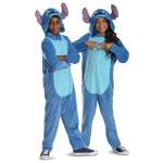 Disney Stitch Costume for Kids, Official Lilo and Stitch Hooded Jumpsuit Outfit, Child Size (10-12)