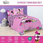 Jay Franco Kids Comforter Set Includes Sheets and Pillow Covers - Soft and Cozy Bed Set for Stylish Room Decor, Pink - Minnie Mouse 02, 5 Piece Twin Size Bedding