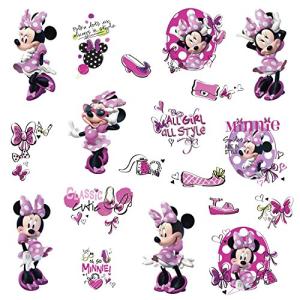 RoomMates RMK2554SCS Minnie Fashionista Peel and Stick Wall Decal, Pink