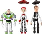 Disney Princess Pixar Toy Story Action Figure 3 Pack, Bright Woody Buzz Lightyear & Jessie, Black Tie Hollywood Stars, 7 Inch Posable Scale Toys