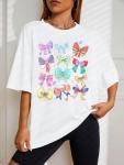 Magical Shirts Women Oversized Magical Princess Bow Shirt Cute Ribbons and Bows Graphic Tees Family Holiday Short Sleeve Tops