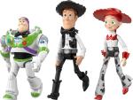 Disney Princess Pixar Toy Story Action Figure 3 Pack, Bright Woody Buzz Lightyear & Jessie, Black Tie Hollywood Stars, 7 Inch Posable Scale Toys