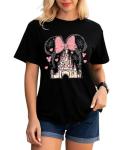 Magical Shirt for Women Castle Graphic Tee Magic Kingdom T Shirt Cute Holiday Vacation Shirt Short Sleeve Casual Tops(Medium, Black)