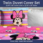 Jay Franco Duvet Cover Set – 2 Piece Comforter Cover and Sham Set, Super Soft Cozy Kids Bedding (Insert Not Included) Pink- Minnie Mouse, Twin