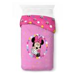 Jay Franco Duvet Cover Set – 2 Piece Comforter Cover and Sham Set, Super Soft Cozy Kids Bedding (Insert Not Included) Pink- Minnie Mouse, Twin