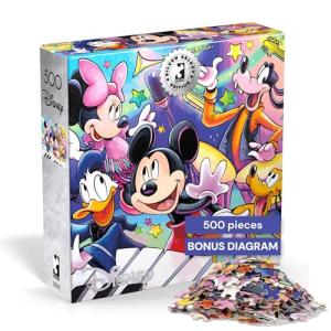 Buffalo Games Silver Select Mickey’s Music Jigsaw Puzzle, 500 Piece Puzzle for Adults, Mickey Mouse Disney Art, Premium Giftable Box