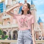 Women Magic Kingdom Shirt Castle Graphic Shirts Casual Family Vacation Holiday T Shirt Cute Short Sleeve Tee Top Pink