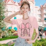 Women Magic Kingdom Shirt Castle Graphic Shirts Casual Family Vacation Holiday T Shirt Cute Short Sleeve Tee Top Pink