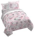 Jay Franco Kids Comforter Set Includes Sheets and Pillow Covers - Soft and Cozy Bed Set for Stylish Room Decor, Pink - Disney Princess, 7 Piece Queen Bedding